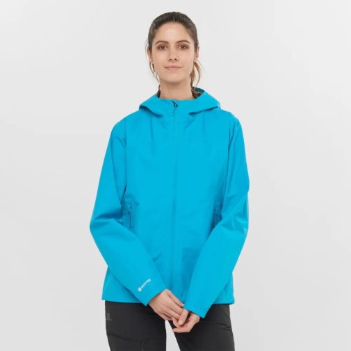 Turquoise Salomon Outline GTX 2.5L Women's Shell Jackets | IE EV8946